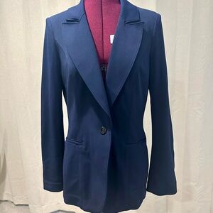 White House Black Market navy blue single button blazer